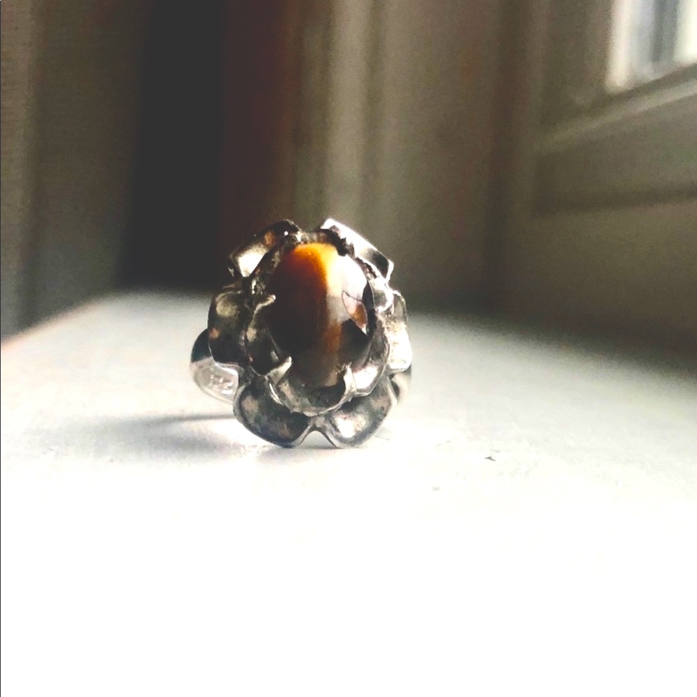 Silver Tiger Eye Ring - image 3